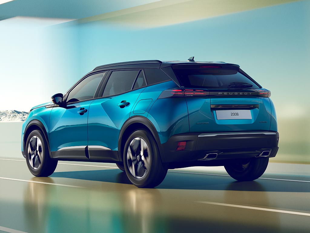 De PEUGEOT 2008 Hybrid achteraanzicht
