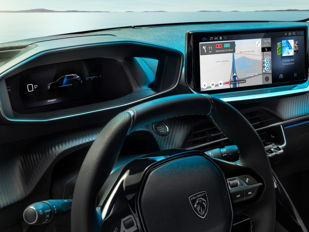Nieuwe Peugeot E-208 digitaal instrumentenpaneel